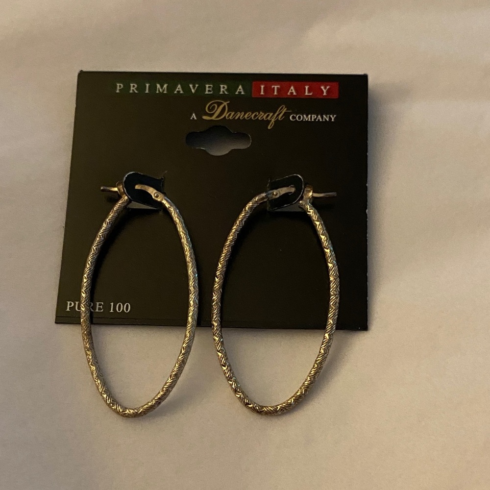 Gold Oval Hoop Earrings